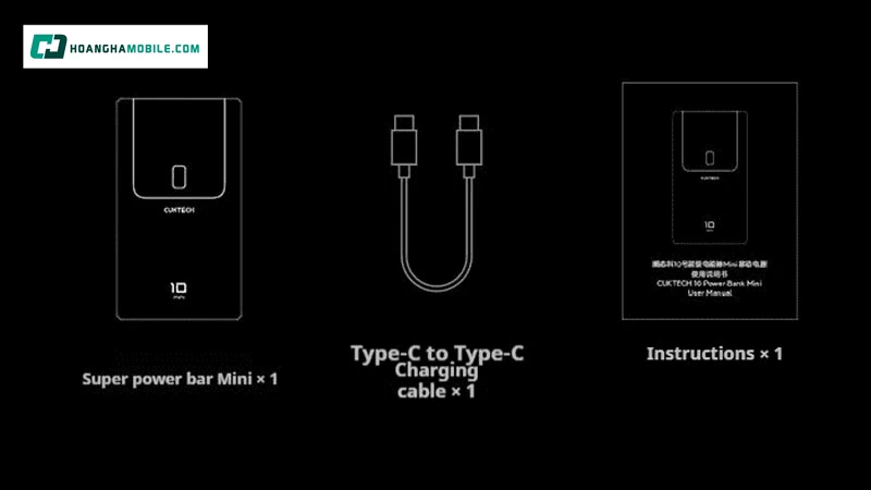 Pin được trang bị 2 cổng USB-C và 1 cổng USB-A. Pin được trang bị 2 cổng USB-C và 1 cổng USB-A.