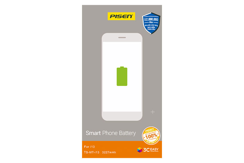 Pin iPhone 13 Chính Hãng PISEN Dung lượng chuẩn 3227mAh.