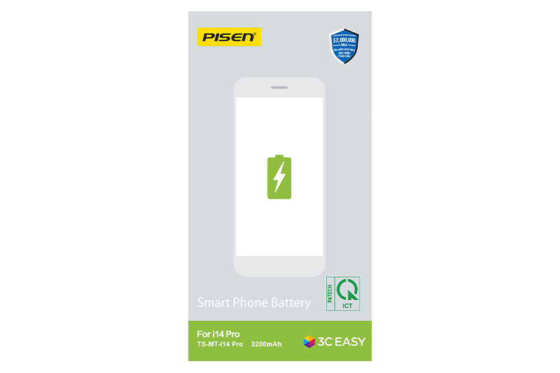 Pin iPhone 14 Pro Chính Hãng PISEN Dung lượng chuẩn 3200mAh.
