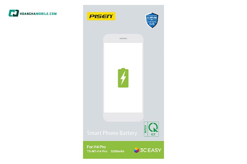 Pin iPhone 14 Pro Chính Hãng PISEN Dung lượng chuẩn 3200mAh. Pin iPhone 14 Pro Chính Hãng PISEN Dung lượng chuẩn 3200mAh.