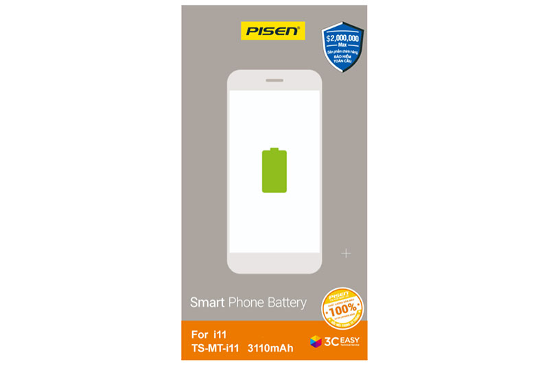 Pin iPhone 11 Chính Hãng PISEN Dung lượng chuẩn 3110mAh.