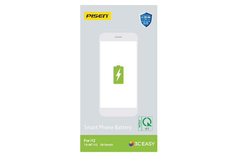 Pin iPhone 12/ iPhone 12 Pro Chính Hãng PISEN Dung lượng chuẩn 2815 mAh.