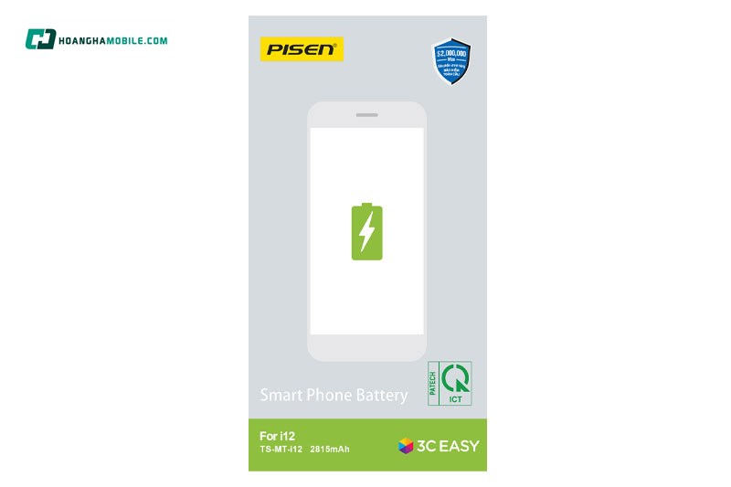 Pin iPhone 12/ iPhone 12 Pro Chính Hãng PISEN Dung lượng chuẩn 2815 mAh. Pin iPhone 12/ iPhone 12 Pro Chính Hãng PISEN Dung lượng chuẩn 2815 mAh.