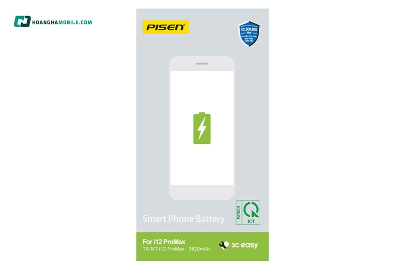 Pin iPhone 12 Pro Max Chính Hãng PISEN Dung lượng chuẩn 3687 mAh. Pin iPhone 12 Pro Max Chính Hãng PISEN Dung lượng chuẩn 3687 mAh.