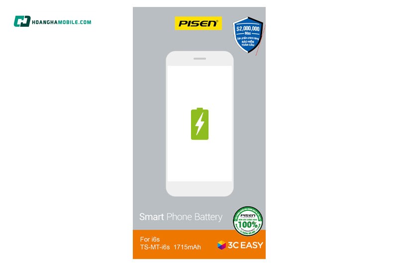 Pin iPhone 6s Chính Hãng PISEN (Dung lượng chuẩn 1715mAh). Pin iPhone 6s Chính Hãng PISEN (Dung lượng chuẩn 1715mAh).