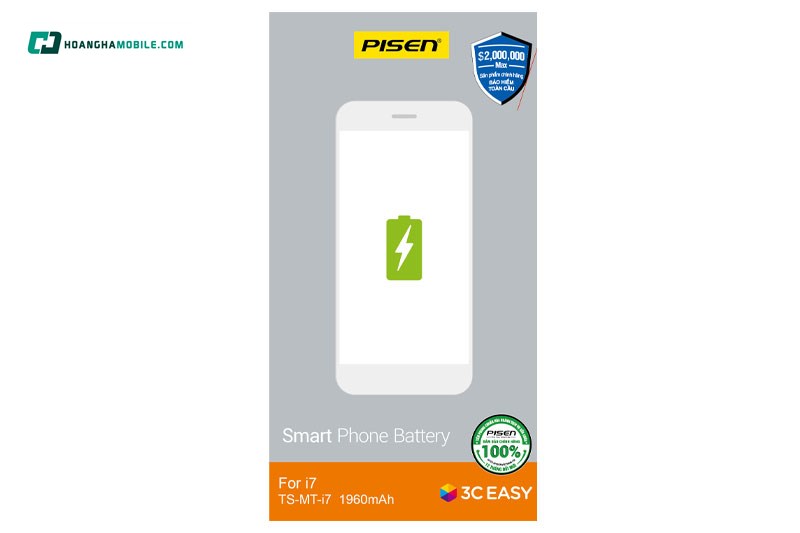Pin iPhone 7 Chính Hãng PISEN (Dung lượng chuẩn 1960mAh). Pin iPhone 7 Chính Hãng PISEN (Dung lượng chuẩn 1960mAh).