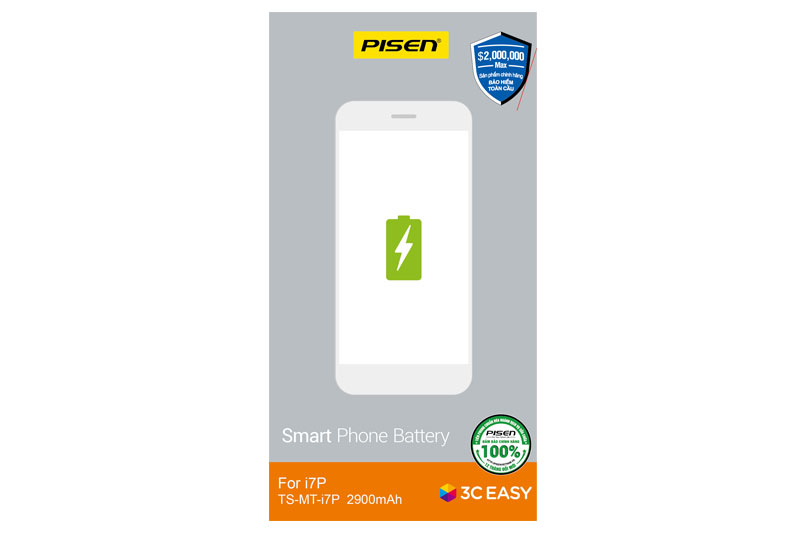 Pin iPhone 7 Plus Chính Hãng PISEN (Dung lượng chuẩn 2900mAh).