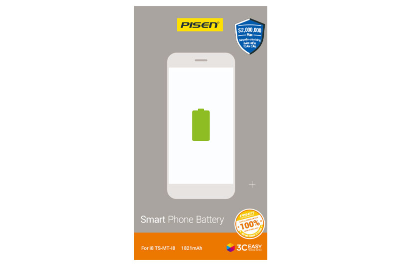 Pin iPhone 8 Chính Hãng PISEN (Dung lượng chuẩn 1821mAh).