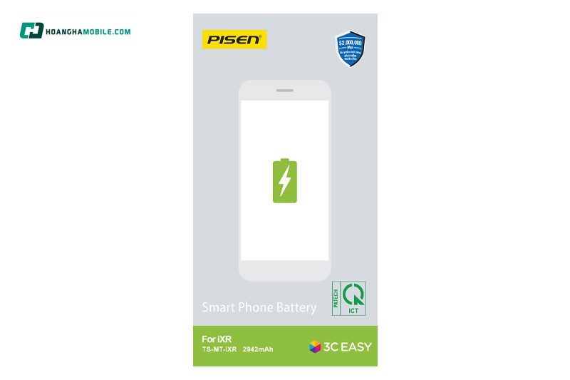Pin iPhone XR Chính Hãng PISEN Dung lượng chuẩn 2942mAh. Pin iPhone XR Chính Hãng PISEN Dung lượng chuẩn 2942mAh.