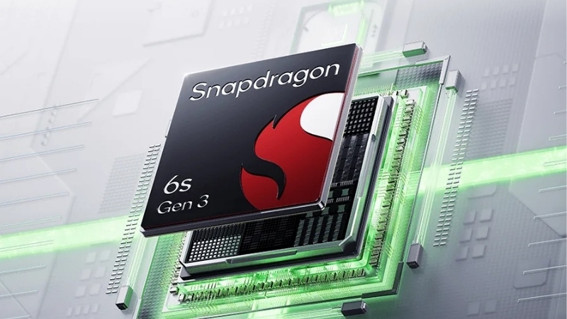 Hiệu năng ổn định từ vi xử lý Snapdragon 6s Gen 3 trên điện thoại Xiaomi Redmi 15 5G