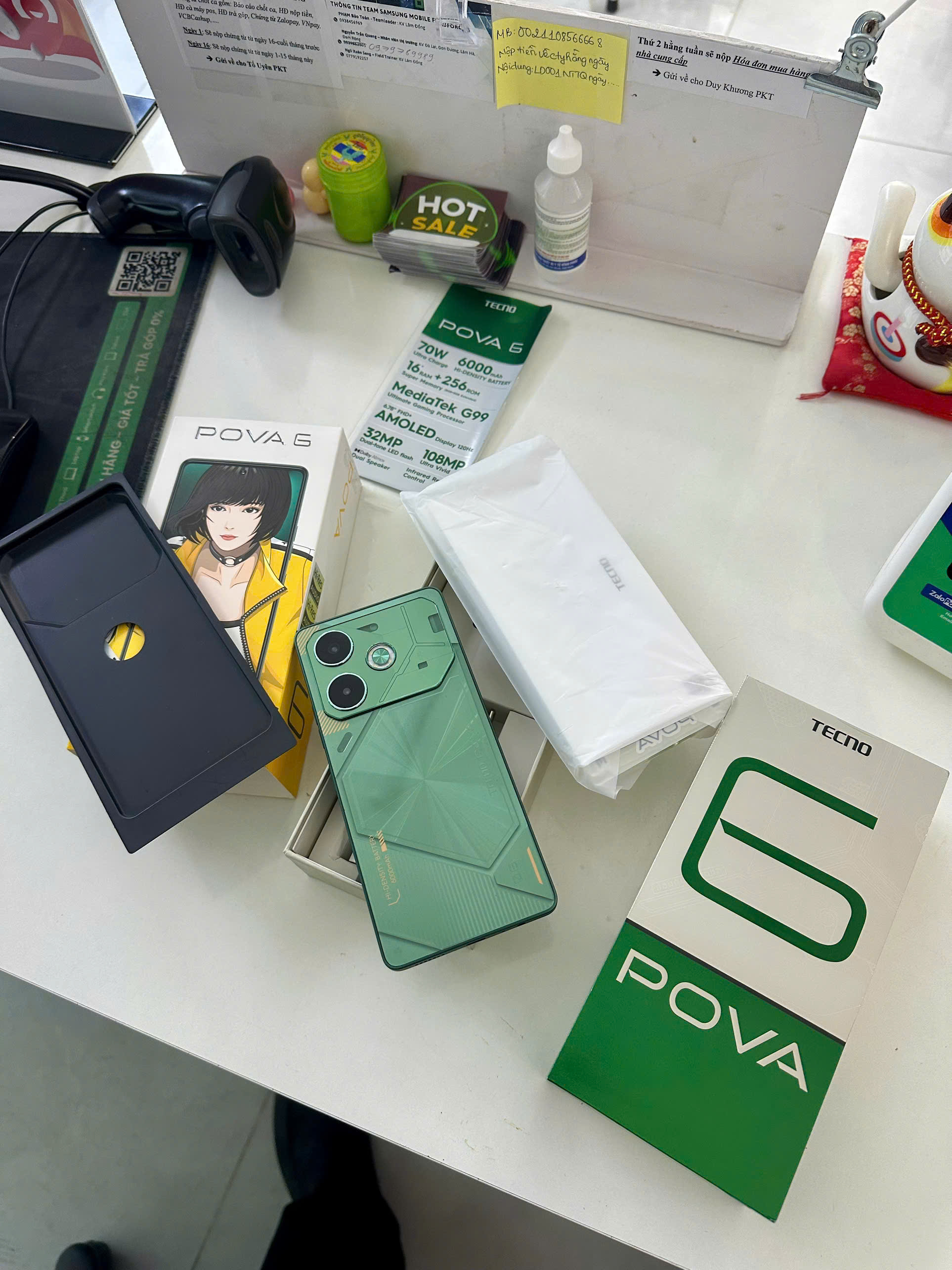 Điện thoại di động TECNO LI7 (TECNO POVA 6) 256+8, màu Xanh Thiết Giáp - TBH