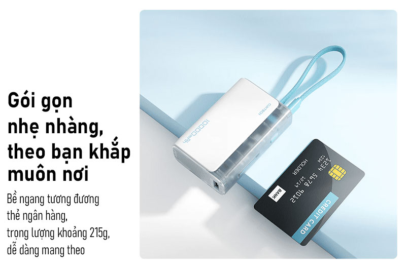 Pin được trang bị USB-C, USB-A và cáp Type-C tích hợp.