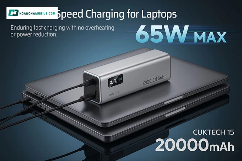Thiết bị trang bị 2 cổng USB-C và 1 USB-A cho phép sạc đồng thời 3 thiết bị. Thiết bị trang bị 2 cổng USB-C và 1 USB-A cho phép sạc đồng thời 3 thiết bị.