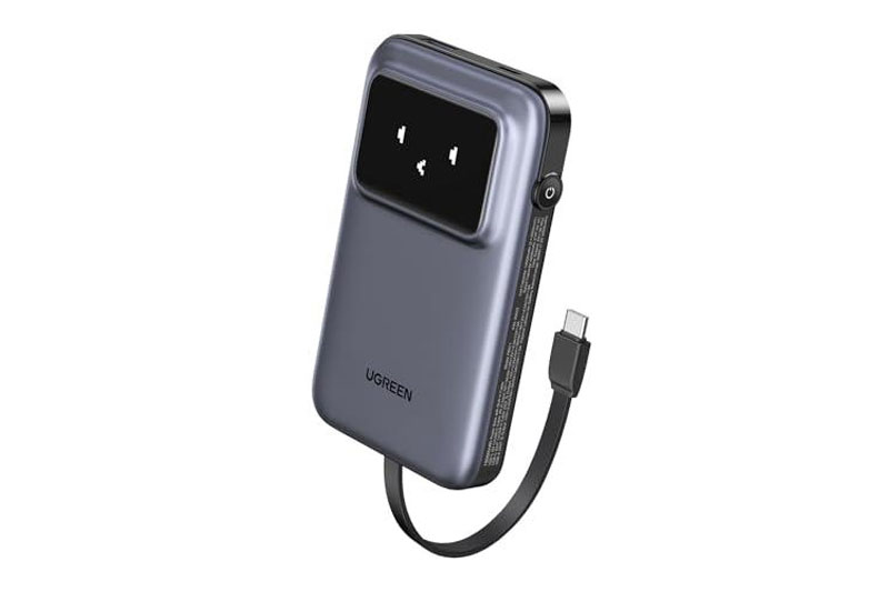 Sạc dự phòng 10000mAh UGREEN PB511 tích hợp cáp USB-C.