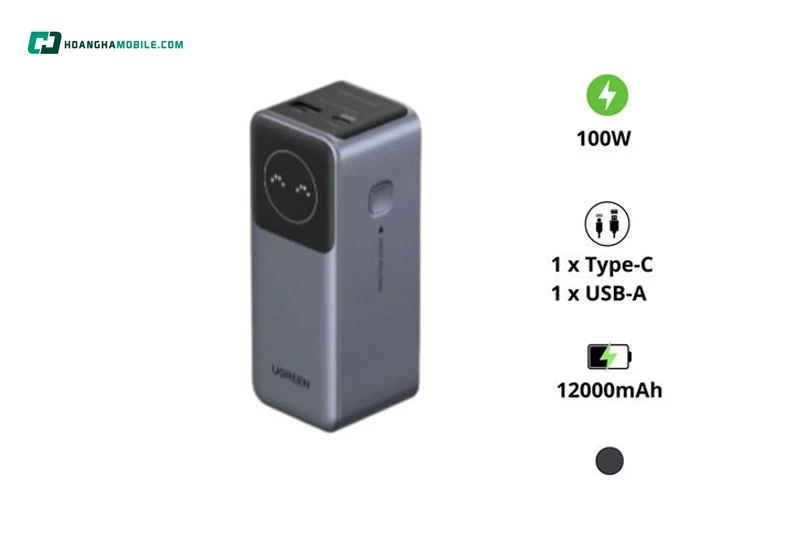 Sạc dự phòng UGREEN PB724 12000mAh 100W 35526B. Sạc dự phòng UGREEN PB724 12000mAh 100W 35526B.