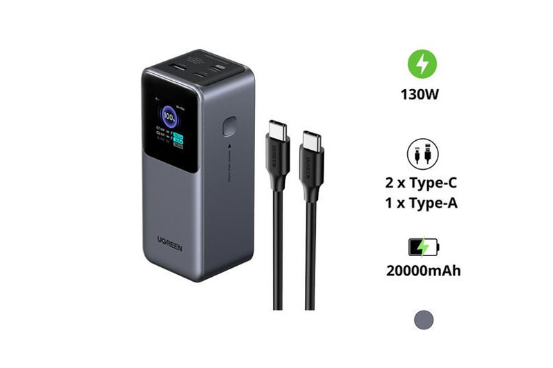 Sạc dự phòng 20000mAh UGREEN PB721 2C1A 130W.