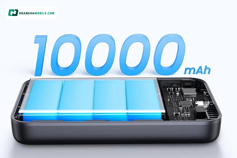 Dung lượng 10.000mAh cho phép sạc 1–2 lần cho smartphone. Dung lượng 10.000mAh cho phép sạc 1–2 lần cho smartphone.