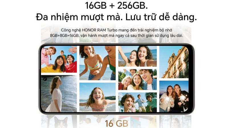 Dung lượng đa nhiệm đặt 16GB.