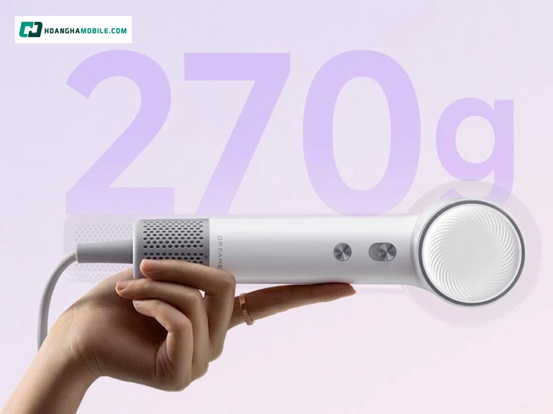 Điểm nổi bật đầu tiên của máy sấy tóc Dreame Hair Mini chính là thiết kế cực kỳ nhỏ gọn và tiện lợi Điểm nổi bật đầu tiên của máy sấy tóc Dreame Hair Mini chính là thiết kế cực kỳ nhỏ gọn và tiện lợi