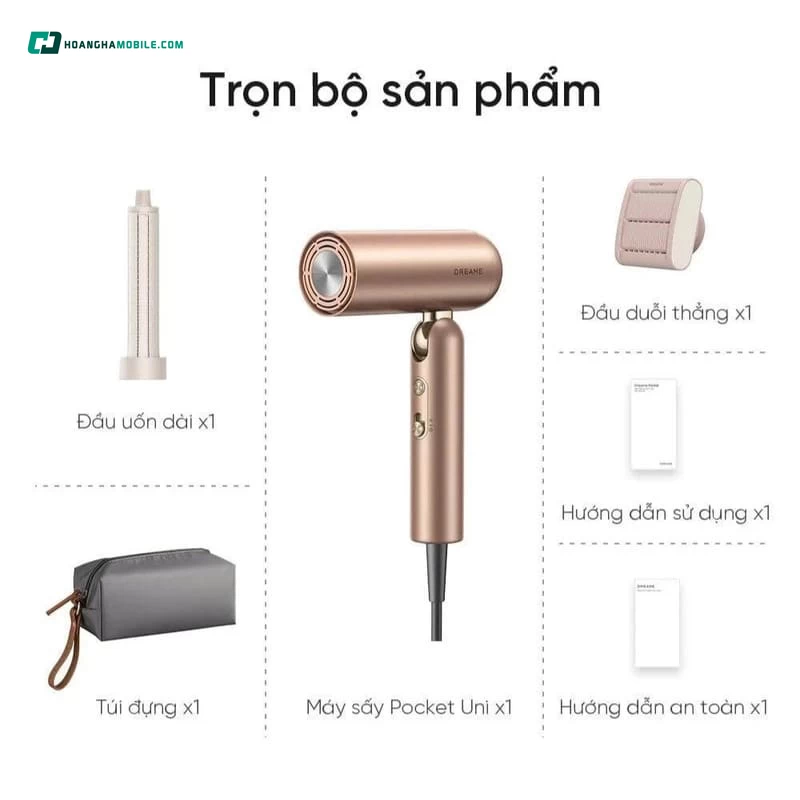 Máy sấy tóc Dreame Pocket Uni còn hỗ trợ tạo kiểu tóc tiện lợi nhờ đi kèm 2 đầu tạo kiểu đa năng Máy sấy tóc Dreame Pocket Uni còn hỗ trợ tạo kiểu tóc tiện lợi nhờ đi kèm 2 đầu tạo kiểu đa năng