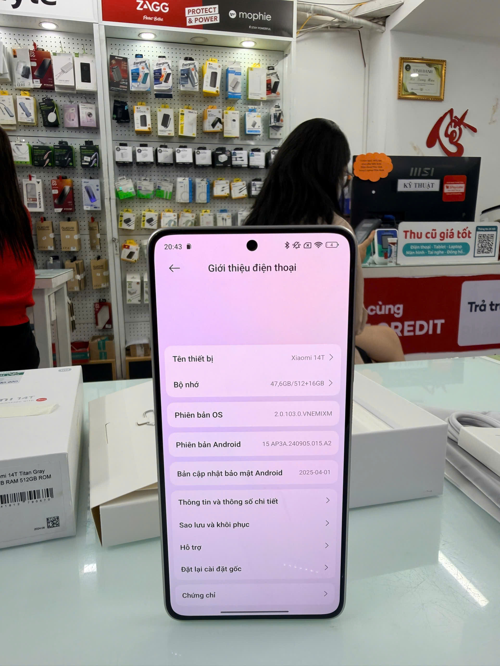 Điện thoại di động XIAOMI 14T TITAN 6.67/MTK D8300 Ultra/12G/512G