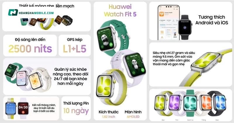 HUAWEI Watch Fit 5 - Dây nylon, Garmin Forerunner 165 và Xiaomi Watch S4 có định hướng sử dụng khác nhau HUAWEI Watch Fit 5 - Dây nylon, Garmin Forerunner 165 và Xiaomi Watch S4 có định hướng sử dụng khác nhau