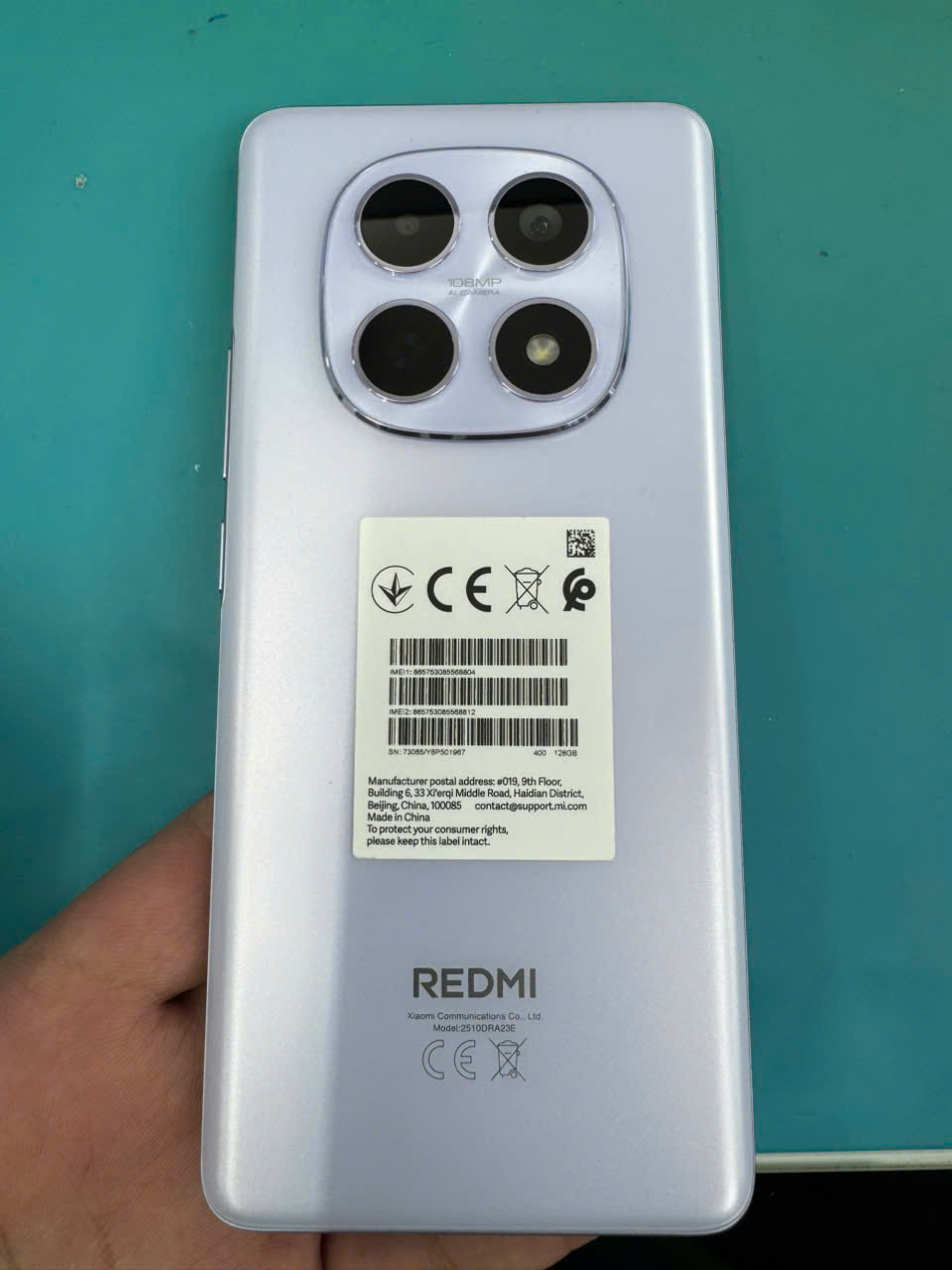 ĐIỆN THOẠI DI ĐỘNG (TEL) REDMI NOTE 15 6.77"/MTK Helio G100-Ultra/6G/128G/108MP+2MP/20MP/6000mAh (2510DRA23E)/TÍM (6932554482930