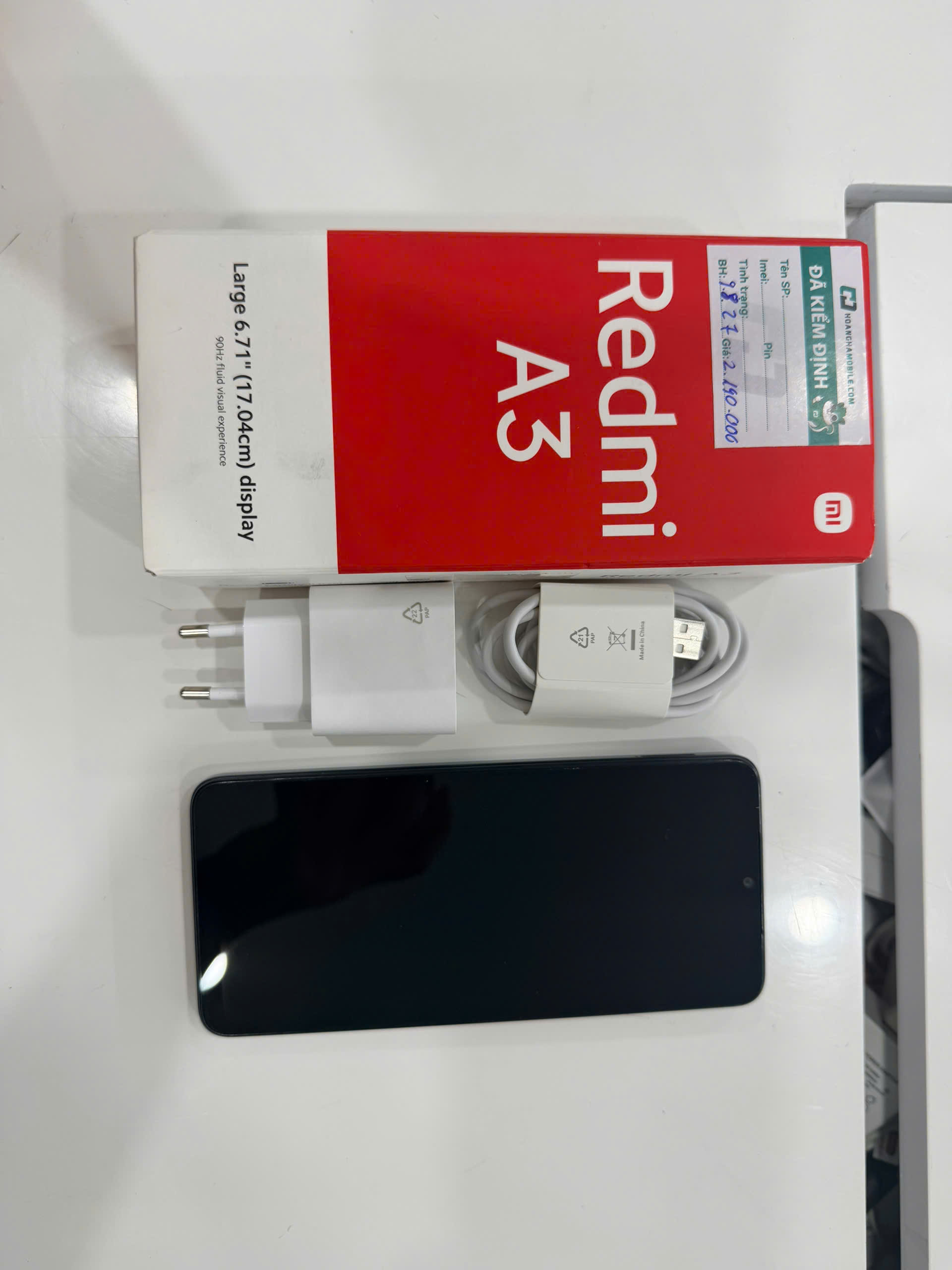 Điện thoại di động REDMI A3 6.708/MTK Helio G36/4G/128G/8MP AI Dual /5MP/5000mAh(23129RN51X)/ĐEN