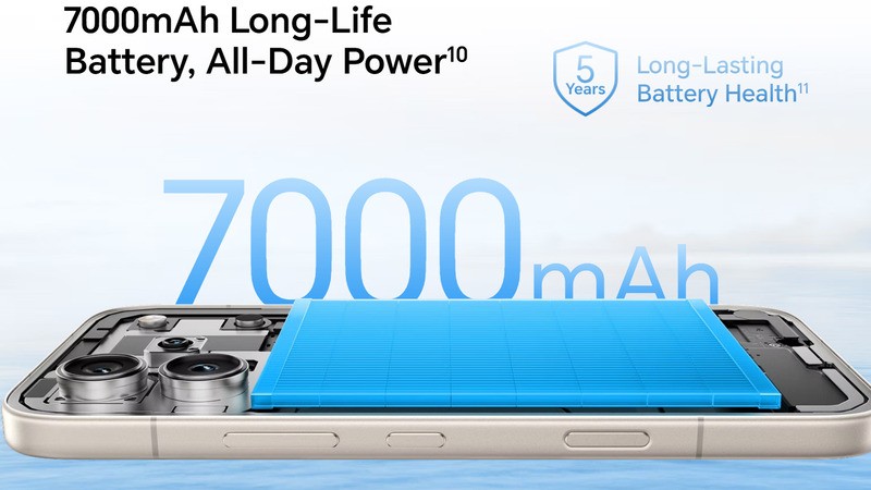 Viên pin dung lượng đạt 7000mAh.