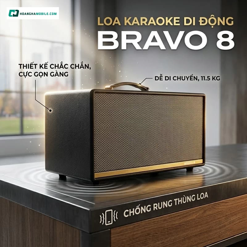 Loa Arirang BRAVO 8 nổi bật với thiết kế gọn nhẹ, trọng lượng khoảng 11.5kg cùng công suất 200W RMS Loa Arirang BRAVO 8 nổi bật với thiết kế gọn nhẹ, trọng lượng khoảng 11.5kg cùng công suất 200W RMS