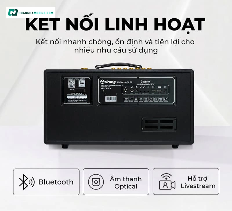 Loa Arirang BRAVO 8 hỗ trợ đa dạng cổng kết nối giúp người dùng linh hoạt hơn trong quá trình sử dụng Loa Arirang BRAVO 8 hỗ trợ đa dạng cổng kết nối giúp người dùng linh hoạt hơn trong quá trình sử dụng