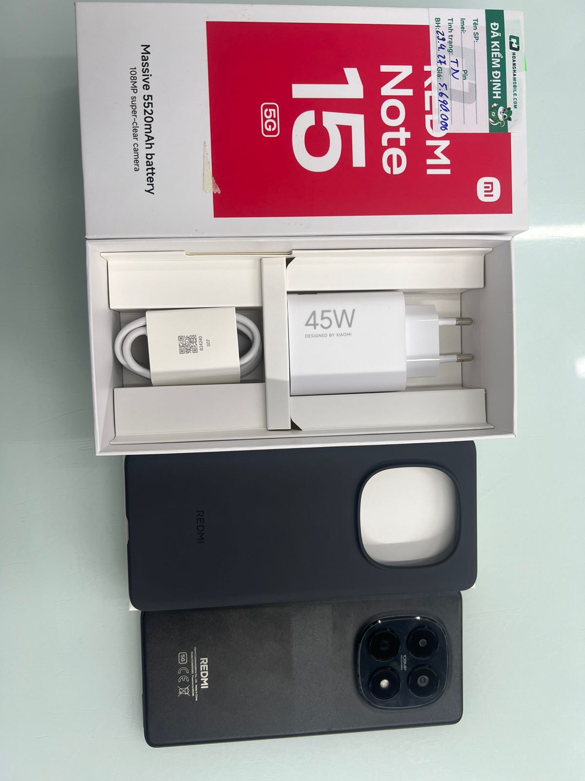 ĐIỆN THOẠI DI ĐỘNG (TEL) REDMI NOTE 15 5G 6.77"/SNAP 6 GEN 3/6G/128G/108MP+8MP/20MP/5520mAh (25098RA98G)/ĐEN