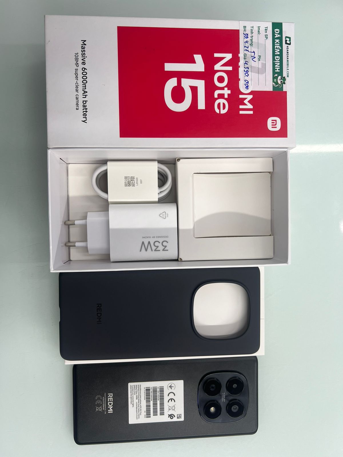 ĐIỆN THOẠI DI ĐỘNG (TEL) REDMI NOTE 15 6.77"/MTK Helio G100-Ultra/6G/128G/108MP+2MP/20MP/6000mAh (2510DRA23E)/ĐEN (6932554476113