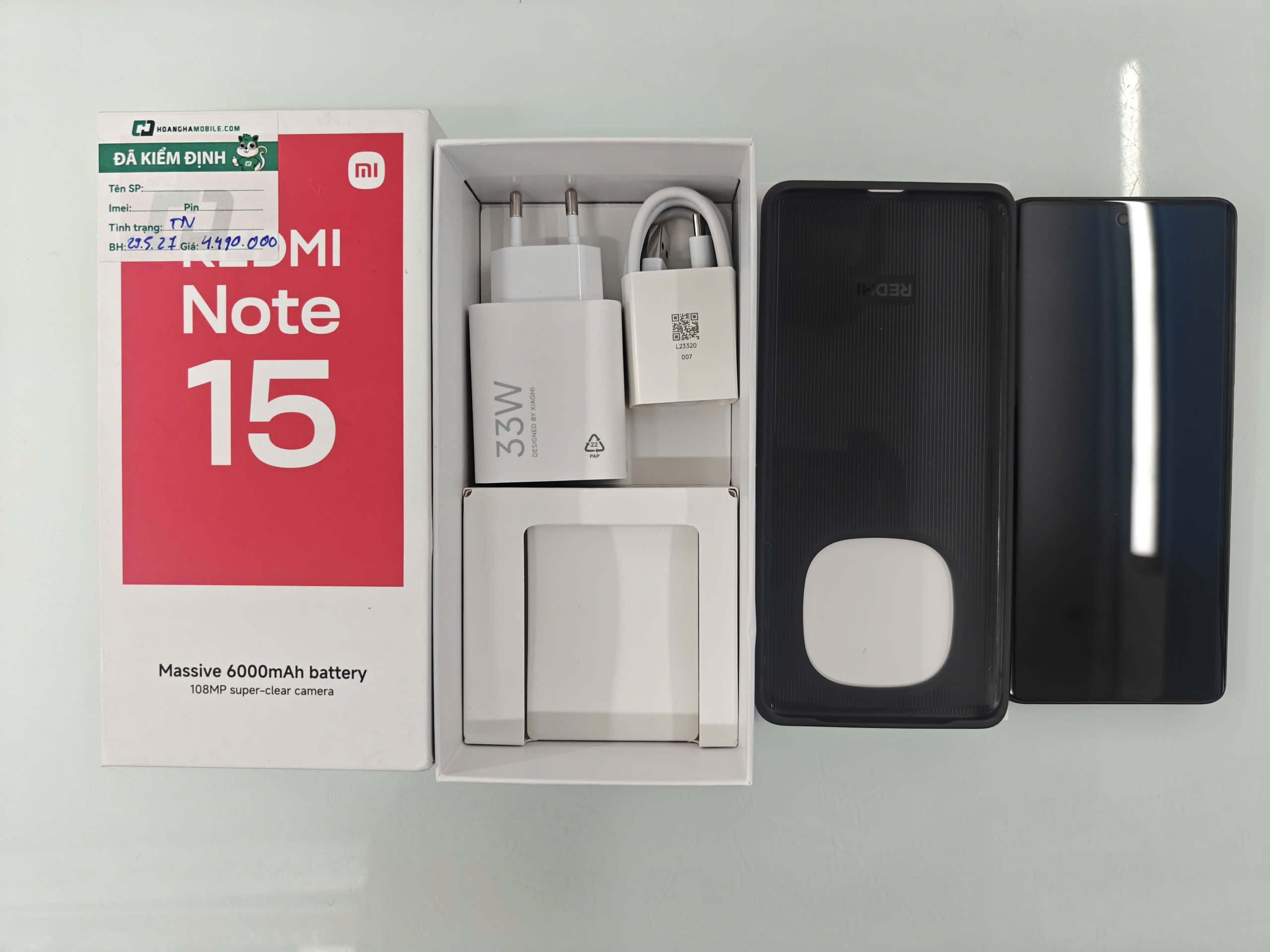 ĐIỆN THOẠI DI ĐỘNG (TEL) REDMI NOTE 15 6.77"/MTK Helio G100-Ultra/6G/128G/108MP+2MP/20MP/6000mAh (2510DRA23E)/ĐEN (6932554476113