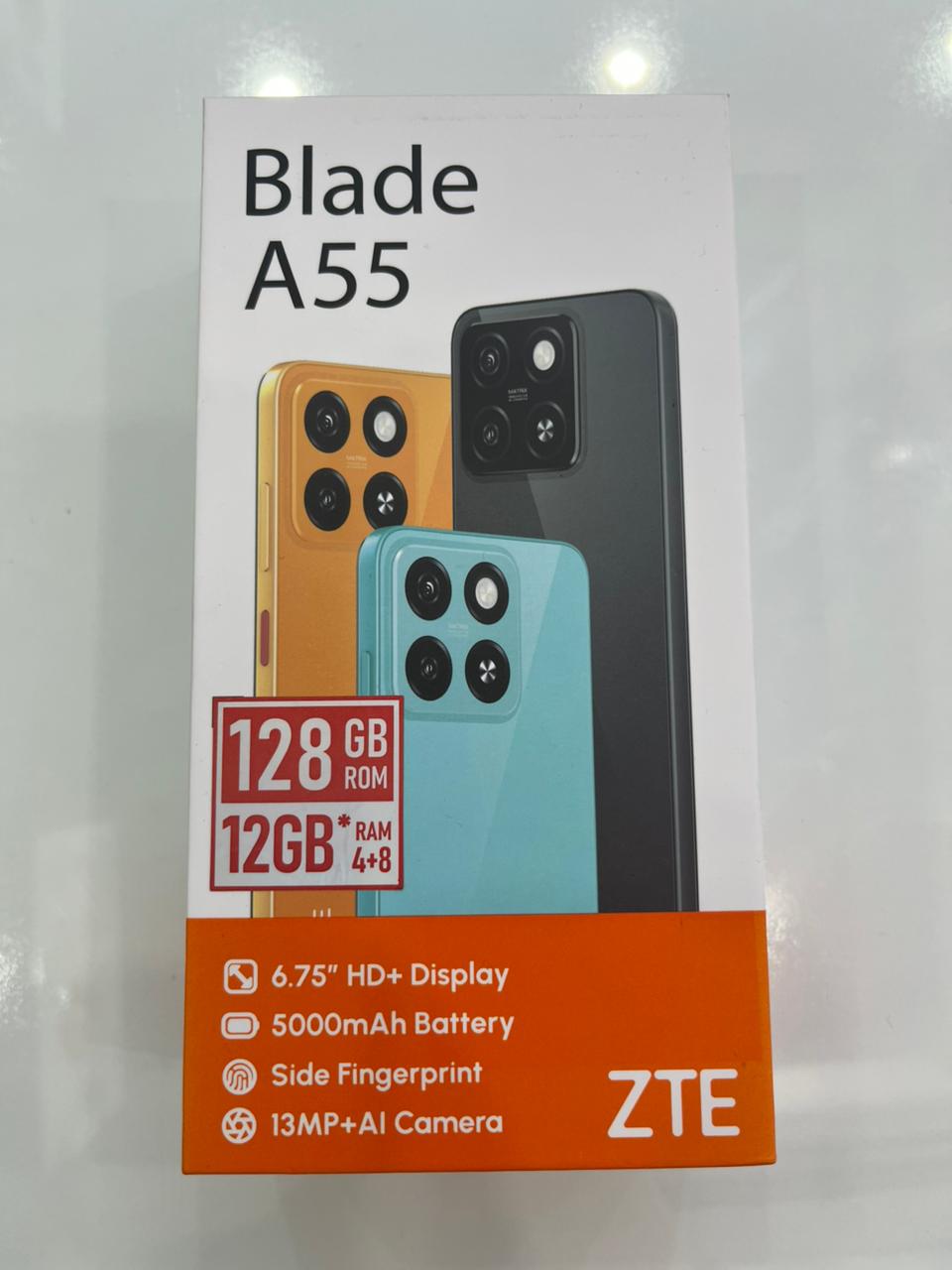 ĐIỆN THOẠI DI ĐỘNG (TEL) ZTE BLADE A55 6.75/Unisoc SC9863A/4G/128G/13MP+Al/8MP/5000mAh/XANH DƯƠNG (6902176121678)