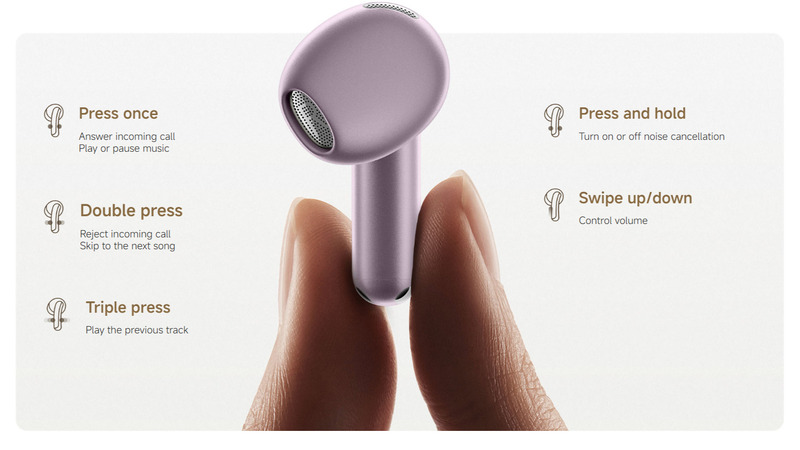 Thao tác cảm ứng xiaomi buds 6 nhanh chóng.