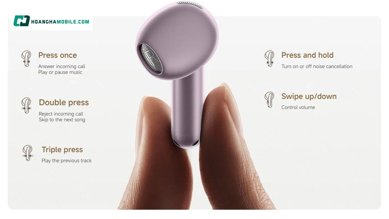 Thao tác cảm ứng xiaomi buds 6 nhanh chóng. Thao tác cảm ứng xiaomi buds 6 nhanh chóng.