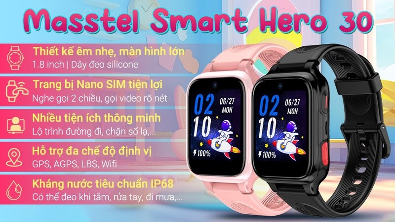 Masstel Smart HERO 30 tiện ích cho trẻ em.