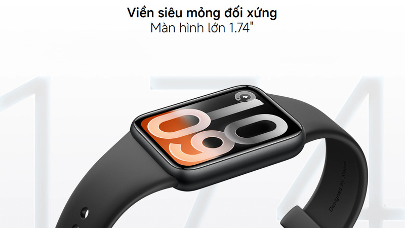 Viền mỏng đối xứng màn hình đồng hồ.