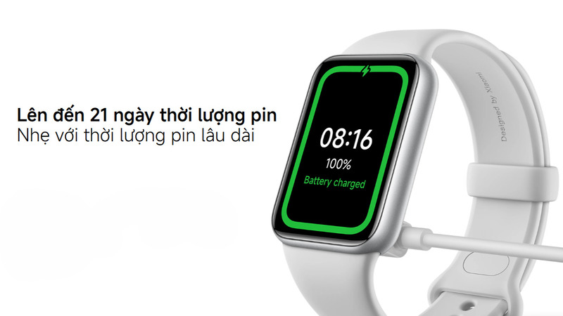Thời gian sạc pin đồng hồ tối ưu điện năng.