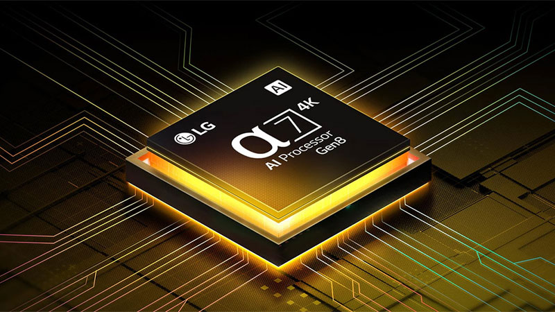 Bộ xử lý AI alpha 7 4K Gen8 là trang bị quan trọng trên Smart TV LG 55UA8055PSA.