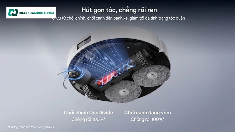Roborock QRevo 2 Pro dùng chổi chính DuoDivide kết hợp chổi cạnh dạng vòm. Roborock QRevo 2 Pro dùng chổi chính DuoDivide kết hợp chổi cạnh dạng vòm.