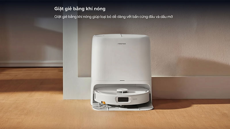 Roborock QRevo 2 Pro hỗ trợ nâng giẻ lau 12mm và tự động tháo giẻ lau trước khi làm sạch thảm.