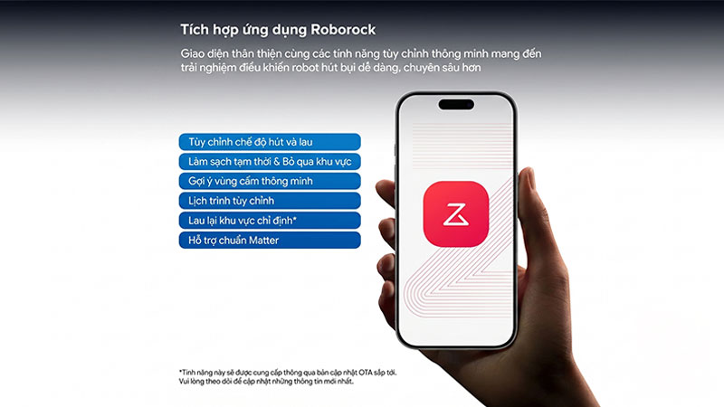 Roborock QRevo 2 Pro được điều khiển qua ứng dụng Roborock.