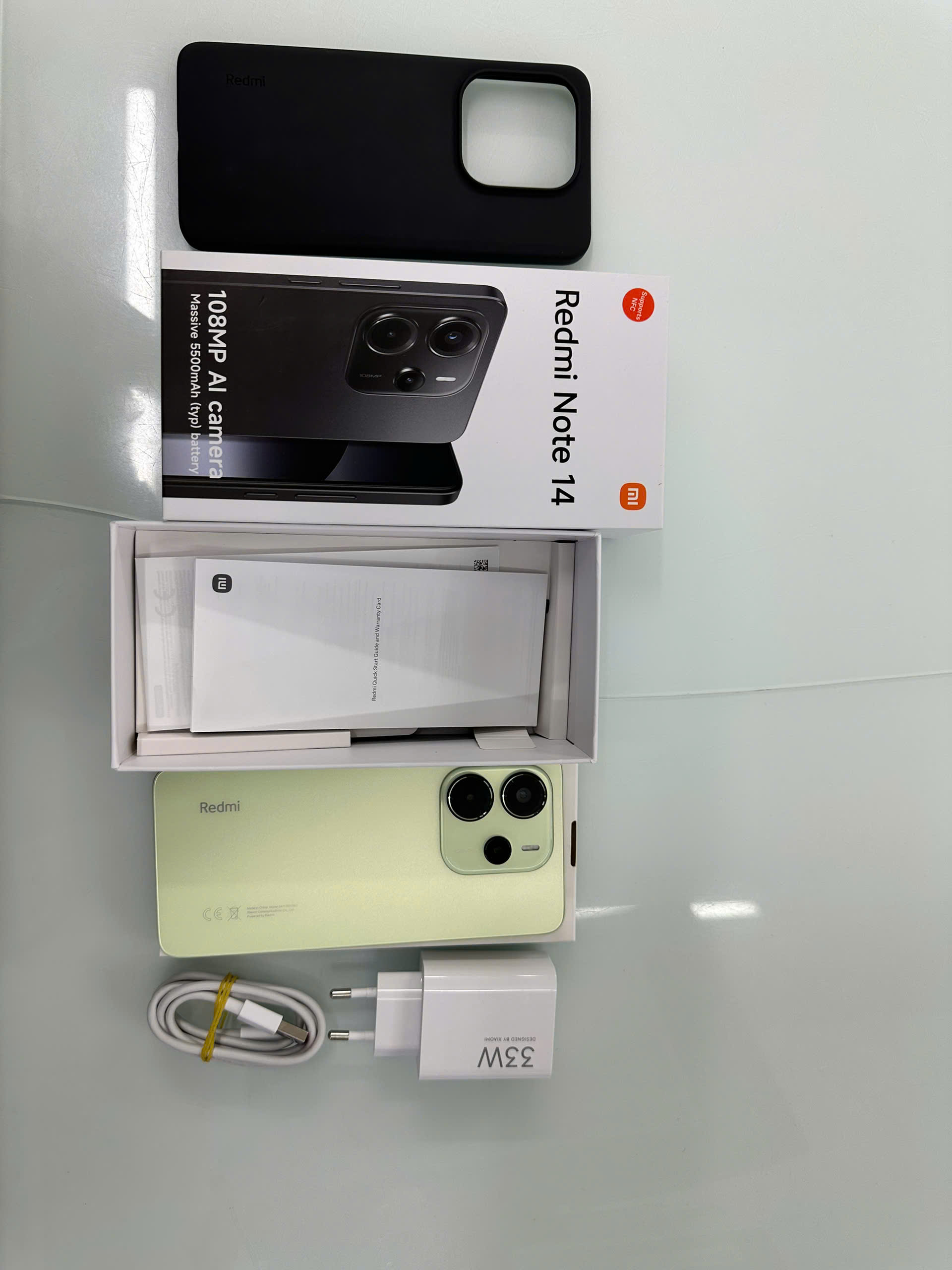 ĐIỆN THOẠI DI ĐỘNG (TEL) REDMI NOTE 14 6.67"/MTK G99 Ultra/8G/128G/108+2+2MP/20MP/5500mAh (24117RN76O)/XANH LÁ (6932554407599)
