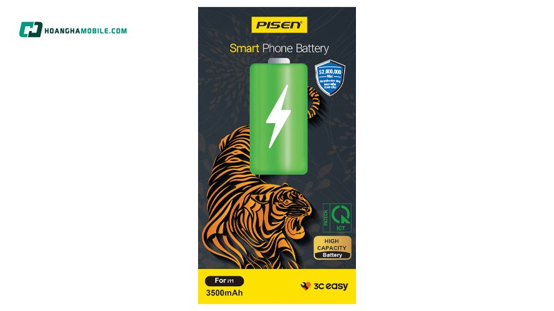 Pin iPhone 11 Chính hãng Pisen (Dung lượng cao 3500mAh). Pin iPhone 11 Chính hãng Pisen (Dung lượng cao 3500mAh).