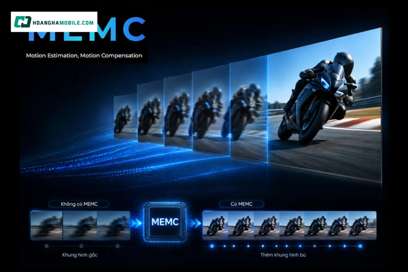 Công nghệ MEMC 4K 60Hz hỗ trợ phân tích và bổ sung khung hình vào các cảnh chuyển động nhanh. Công nghệ MEMC 4K 60Hz hỗ trợ phân tích và bổ sung khung hình vào các cảnh chuyển động nhanh.
