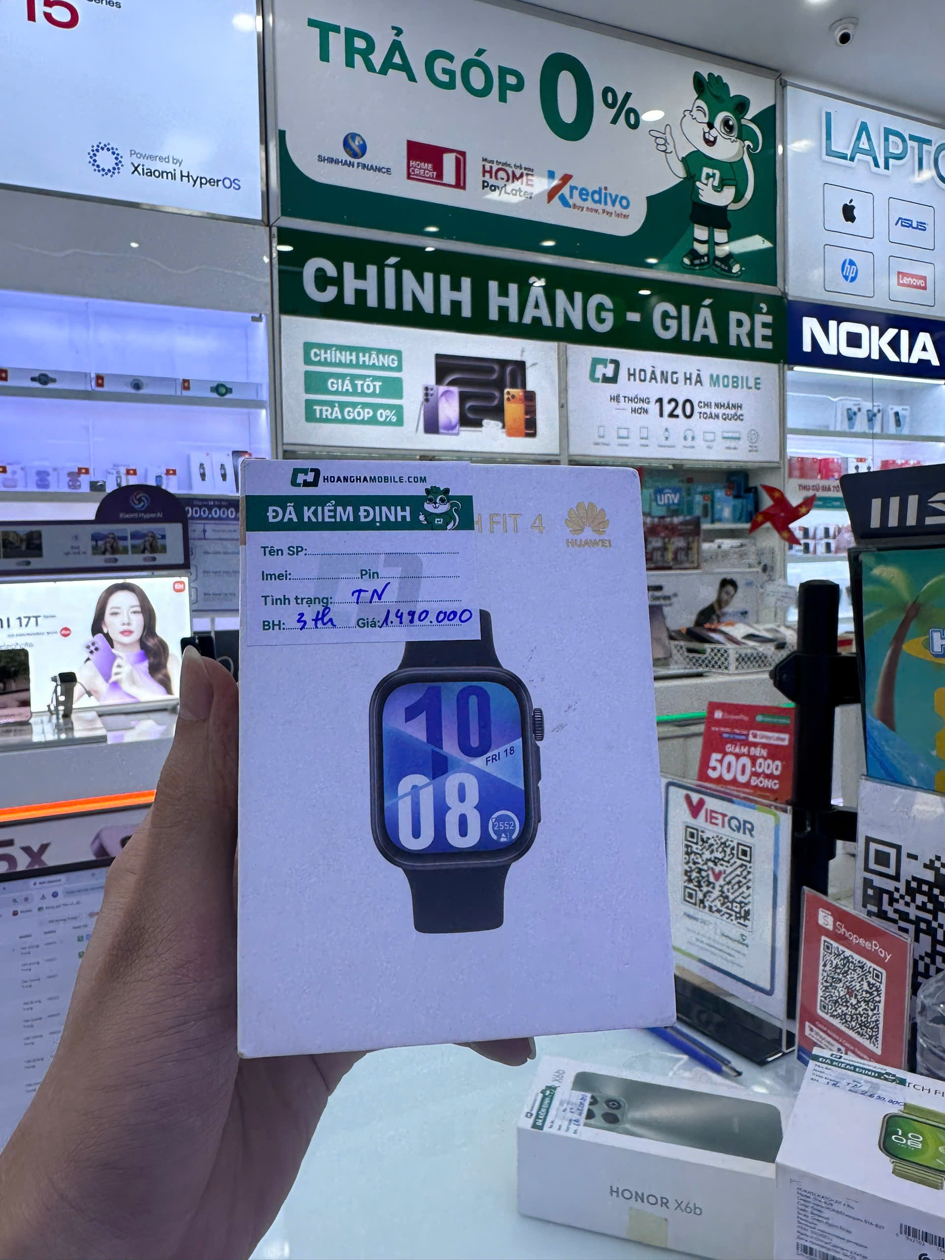 ĐỒNG HỒ THÔNG MINH(WATCH)HUAWEI SYA-B09 FIT 4/DÂY Fluor/ĐEN