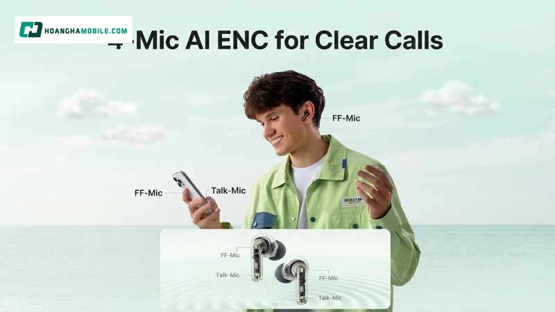 Sản phẩm tích hợp 4 micro kết hợp công nghệ khử ồn môi trường AI ENC Sản phẩm tích hợp 4 micro kết hợp công nghệ khử ồn môi trường AI ENC
