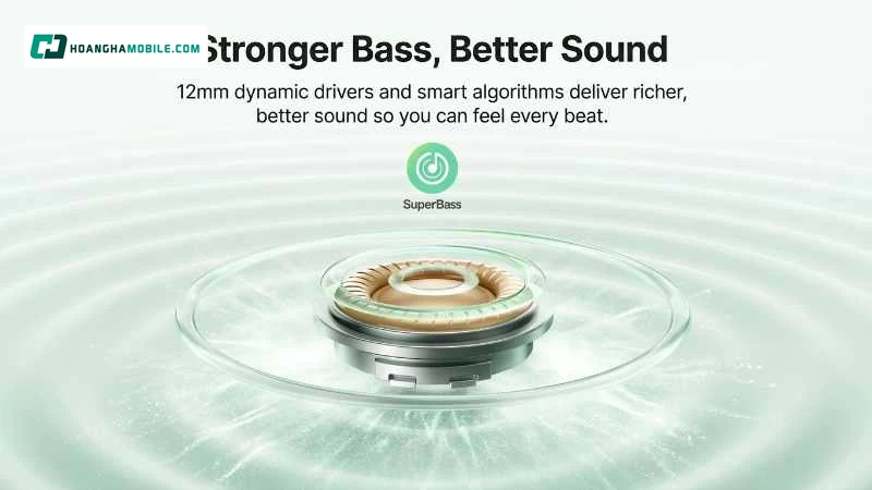 Baseus Bass EP10 NC sử dụng màng loa Dynamic 12mm kết hợp thuật toán Super Bass Baseus Bass EP10 NC sử dụng màng loa Dynamic 12mm kết hợp thuật toán Super Bass